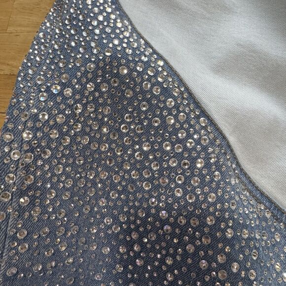 ORTTU Austin Diamon Denim Rhinestones Jeans Size L Daring Statement Club Sexy - Picture 13 of 13
